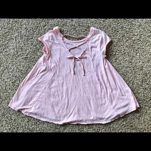 Tee with Lace Up Back